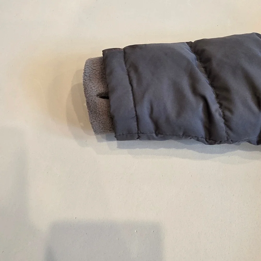 Eddie Buaer gray puffer‎ jacket w/down fill and lime green fleece lining sz 3T